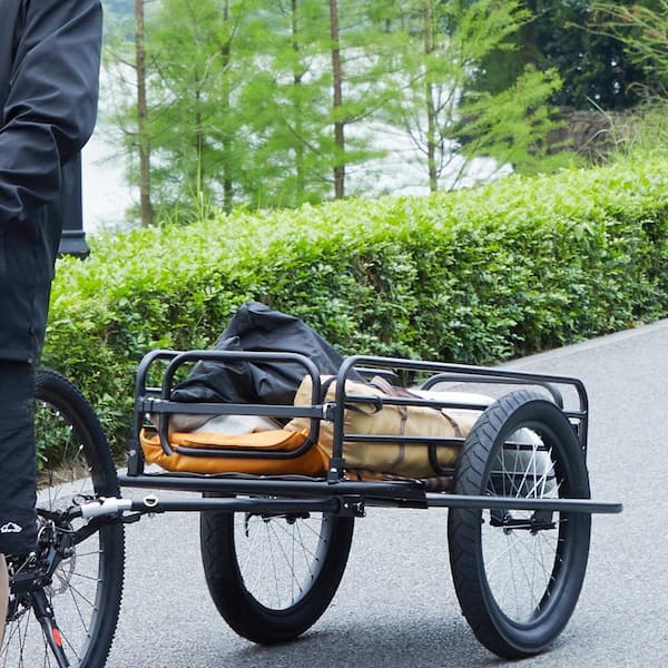 Bike Cargo Trailer 275 lbs. Heavy-Duty 3.94 cu. ft. Metal Garden Cart with 20 in. Wheels and Universal Hitch