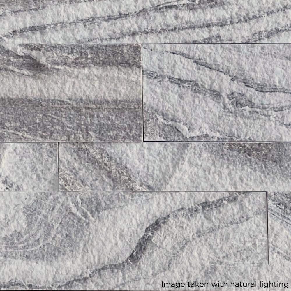 Gray Sand 24'' x 6'' Natural Stone Peel and Stick Mosaic Tile