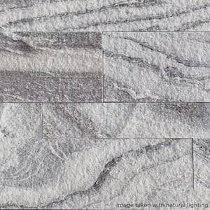 12-Sheets Gray Sand 24 in. x 6 in. Peel, Stick Self-Adhesive Decorative 3D Stone Tile Backsplash [11.6 sq.ft./Pack]