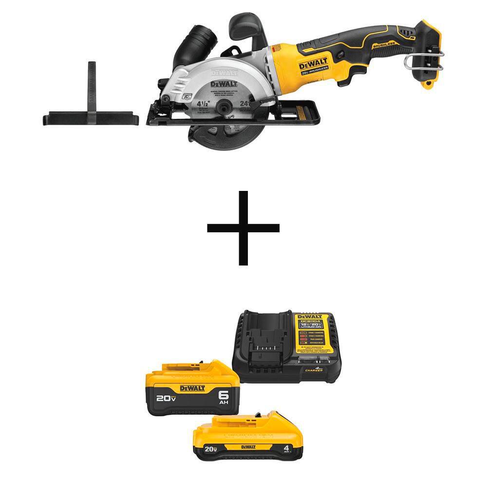 ATOMIC 20V MAX Cordless Brushless 4-1/2 in. Circular Saw, (1) 20V 6.0Ah and (1) 20V 4.0Ah Batteries, and Charger price history on PriceWatchPro