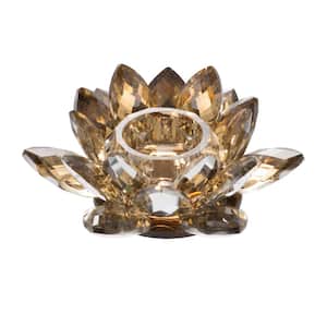 3.5 in. Lotus Gold Candle Holder