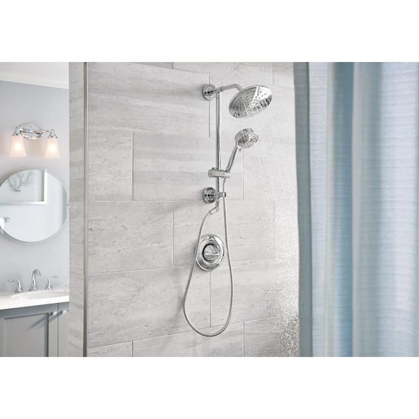MOEN 4-Spray Wall Mount Handheld Shower Head 1.75 GPM in Brushed