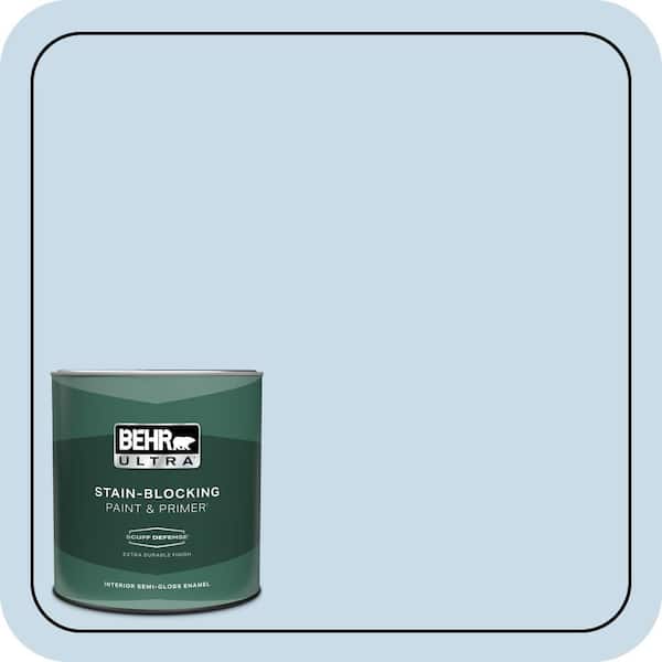 BEHR ULTRA 1 qt. #M510-1 Blue Me Away Extra Durable Semi-Gloss Enamel Interior Paint & Primer