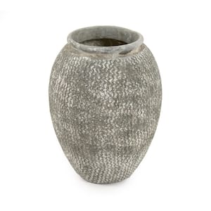 Cement Wavy Grey Large Decorative Vase