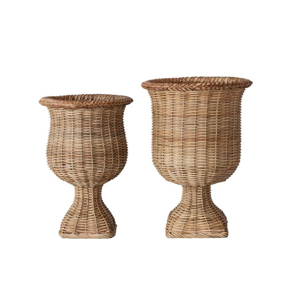 13.5 in. W x 18.5 in. H Natural Finish Woven Rattan Plant Fiber Urn Set (2-Pack) price history on PriceWatchPro