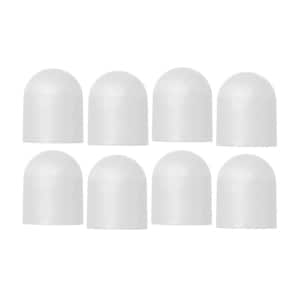 1-1/4 in. White Rubber Normal-Duty Dock Safety Cap for Dock Post Pipes on Boat Dock Systems, 8-Pack