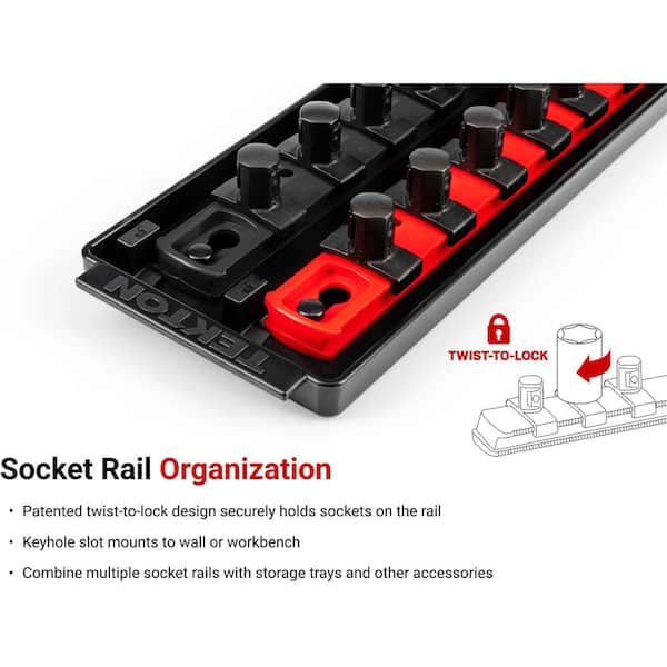 TEKTON 1/2 Drive 6-Point Socket Set with Rails, (78-Piece) (3