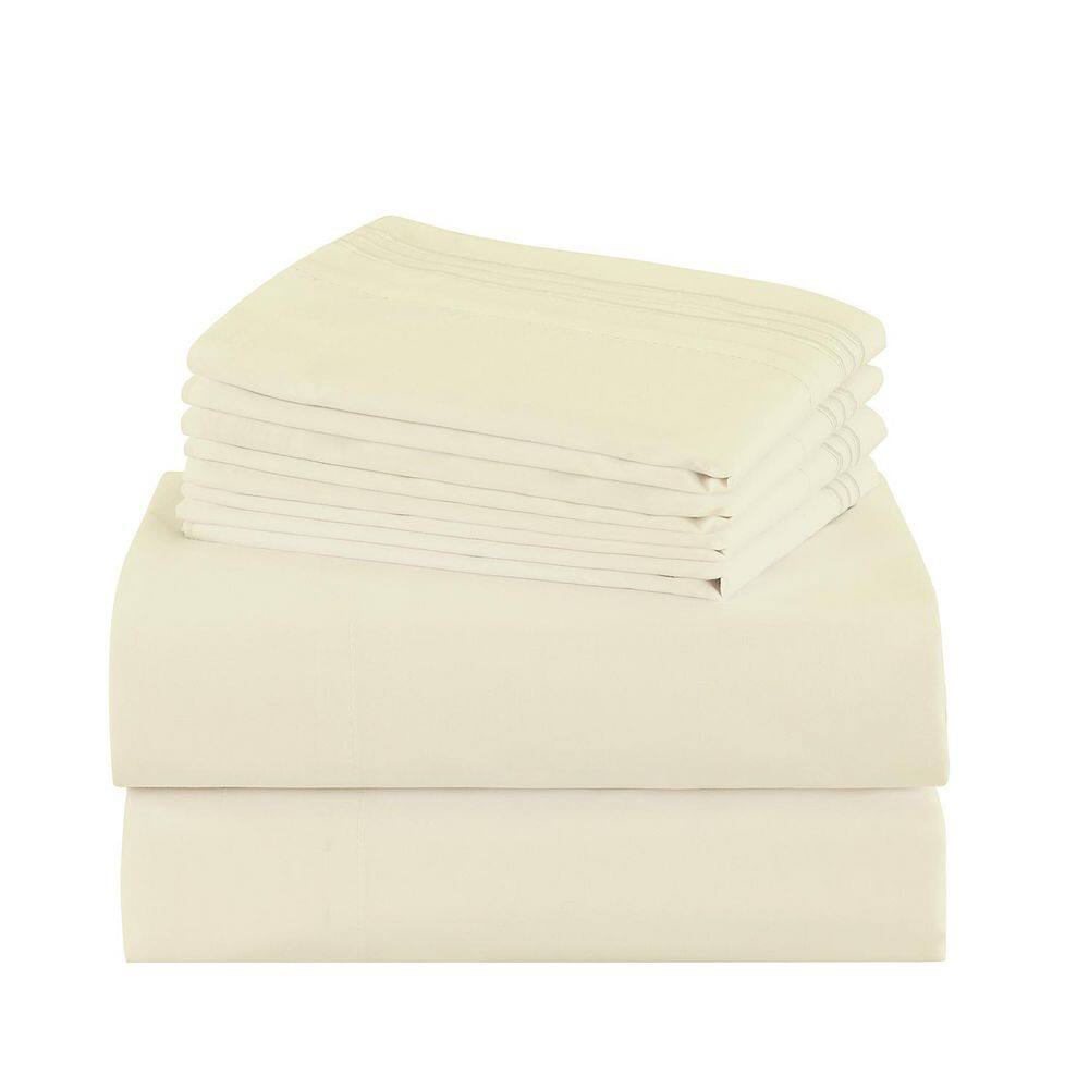 S6PCS 6-Pieces Cream Embroidery Polyester Queen Size Soft Bed Sheets Set price history on PriceWatchPro