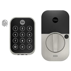 Keyless Smart Door Lock with WiFi and Fingerprint Access; Satin Nickel