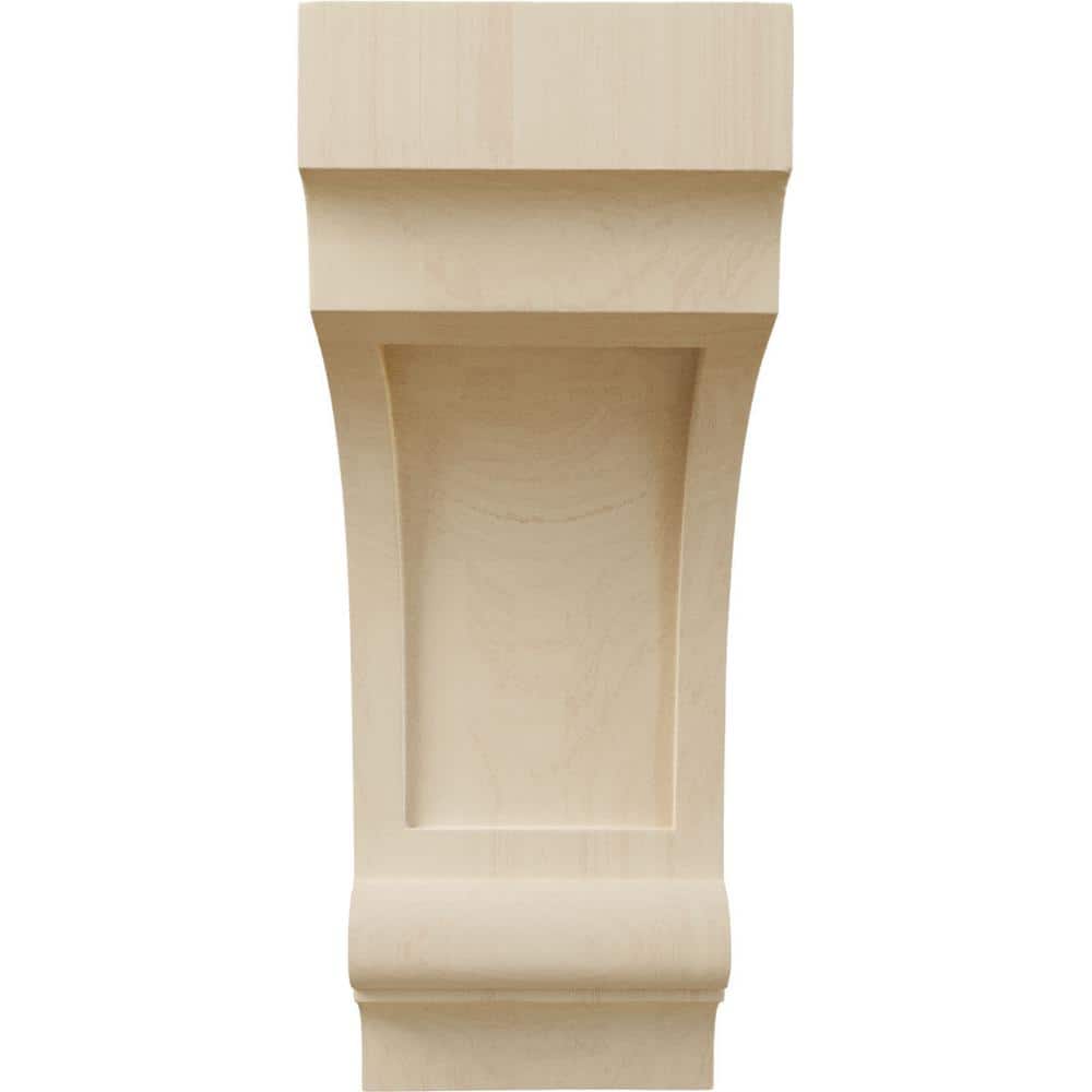 14" Unfinished Rubberwood Recessed Corbel