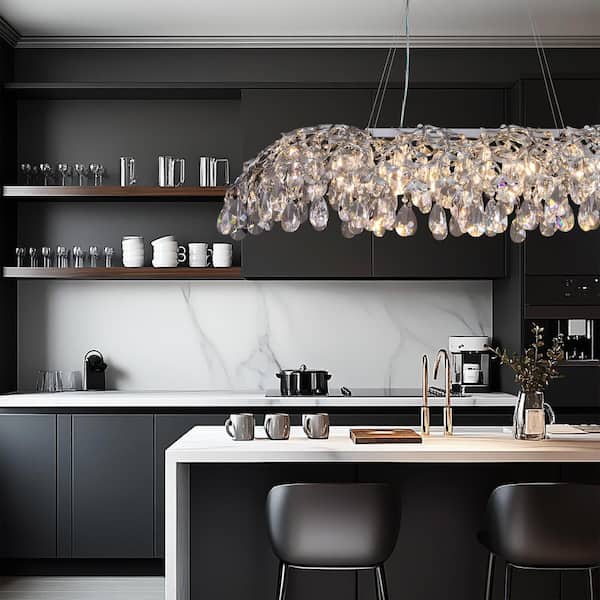 y❤︎ YUYI Modern Crystal Chandelier 51in. 14-Light Silver Tree