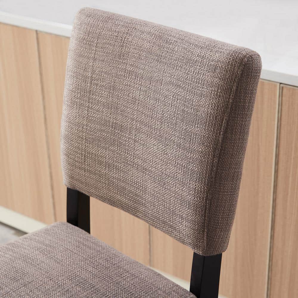 Black and Gray Upholstered Counter Height Stools with Wood Base, Set of 2