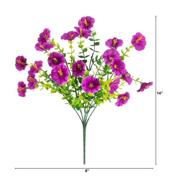 Nearly Natural 14 in. UV Resistant Artificial Morning Glory Bush
