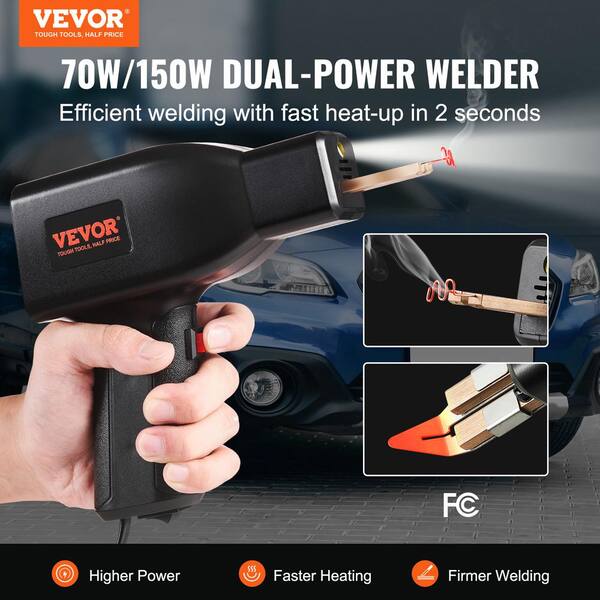 VEVOR Plastic Welding Kit 70 150 Watt Dual Power Hot Stapler Plastic Welding Gun Bumper Repair Kit with 6 Types Staples SLHJ150W2D00FUKM7V1 0729 The Home Depot