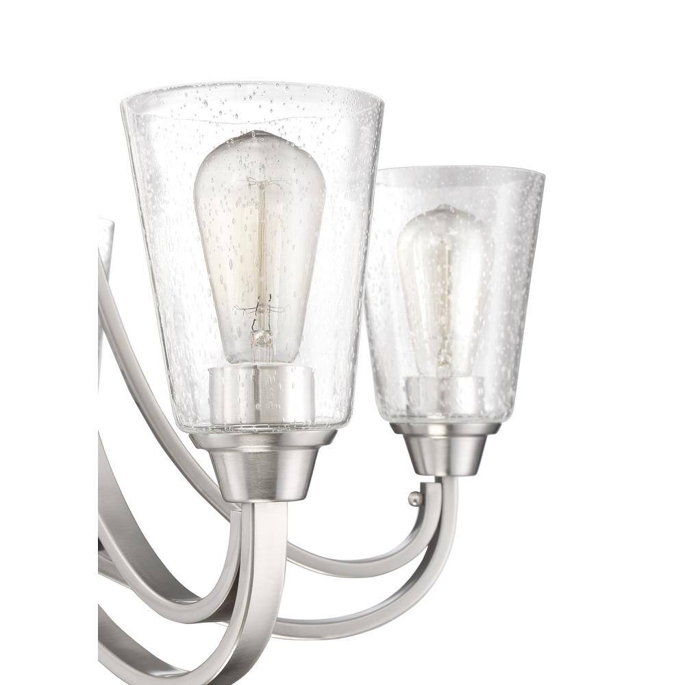 Elegant Grace 26" Transitional Nickel & Crystal 5-Light Chandelier