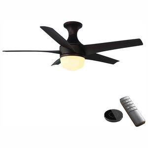 Tuxford 44 in. LED Mediterranean Bronze Ceiling Fan with Light Kit works with Google Assistant and Alexa