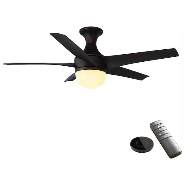 Home Decorators Collection Tuxford 44 in. LED Mediterranean Bronze Ceiling Fan with Light Kit works with Google Assistant and Alexa