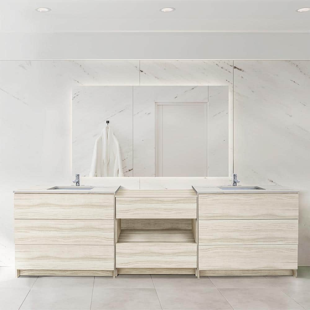 Ella Element 102 in. W x 22 in. D x 35 in. H Double Sink Bath