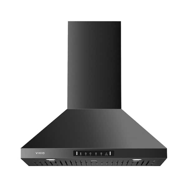 30 in. 900 CFM Convertible Wall Mount Range Hood in Black Stainless Steel Touch Controls, LED Lights, Stainless Steel