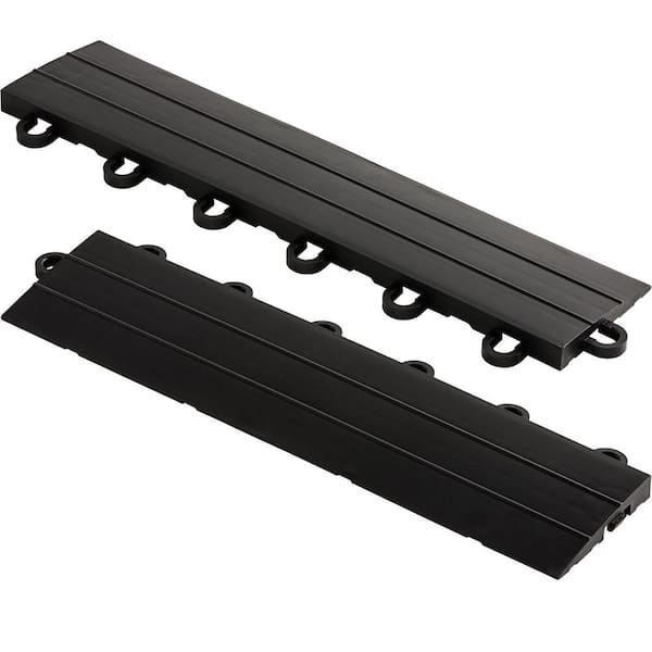 Swisstrax 2.75 in. x 12 in. Jet Black Looped Polypropylene Ramp Edging for Diamondtrax Home Modular Flooring (10-Pack) Swisstrax 2.75 in. x 12 in. Jet Black Looped Polypropylene Ramp Edging for Diamondtrax Home Modular Flooring (10-Pack)
