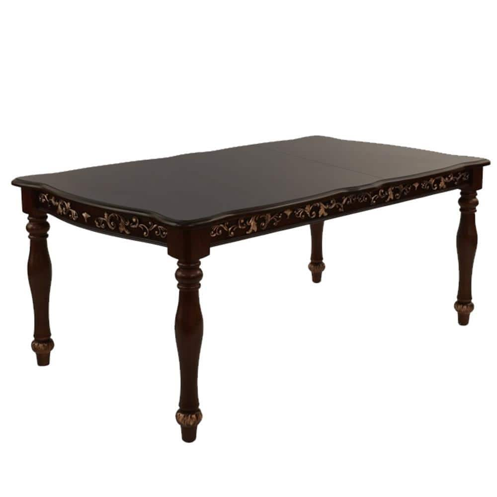 Benjara 78 In. Brown Wood Top Pedestal Dining Table (Seat Of 4 ...