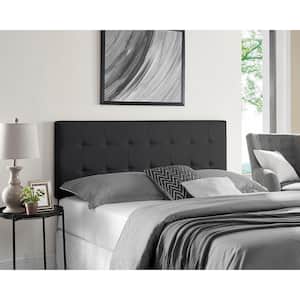 HOMESTOCK Dark Gray Upholstered Tufted Headboard for Full and Queen Beds, Height Adjustable Headboard