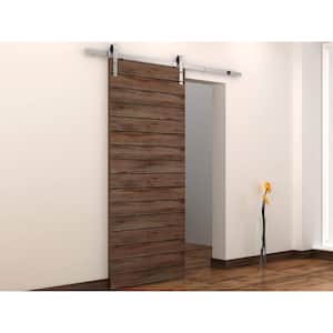 72 in. Stainless Steel Interior Modern Barn Door Closet Track and Hardware Kit