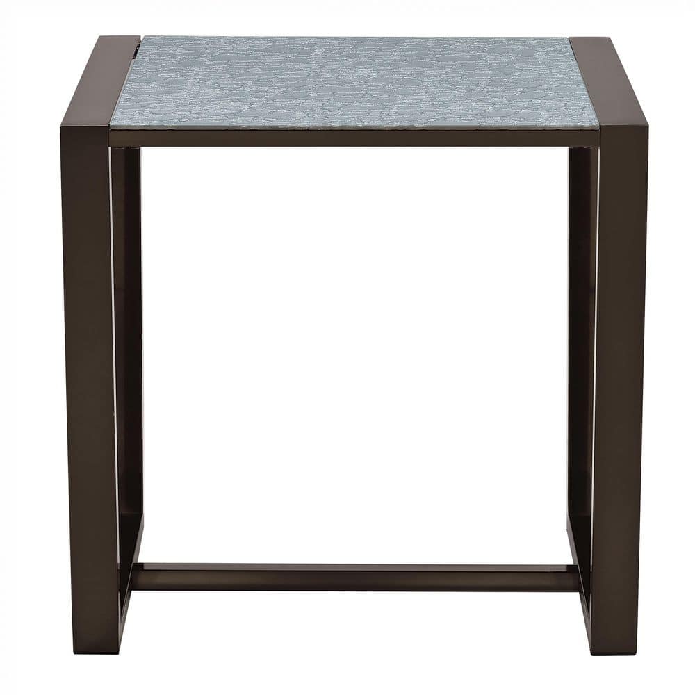 Mazie 24" Square End Table with Patterned Mirror Top