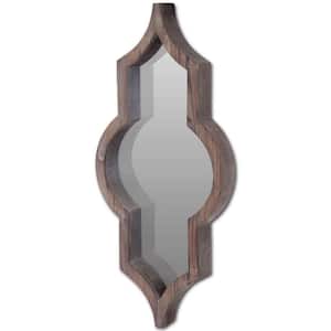 Medium Irregular Medium Brown Novelty Mirror (34.0 in. H x 15.0 in. W)