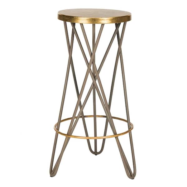 SAFAVIEH Lorna 30 in. Beige and Gold Bar Stool