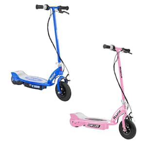 Electric Powered Motorized Ride On Kids Scooters, Blue and Pink (2-Pack)