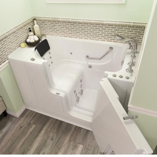 Gelcoat Premium 52 in. Right Hand Walk-in Whirlpool and Air Bathtub in White