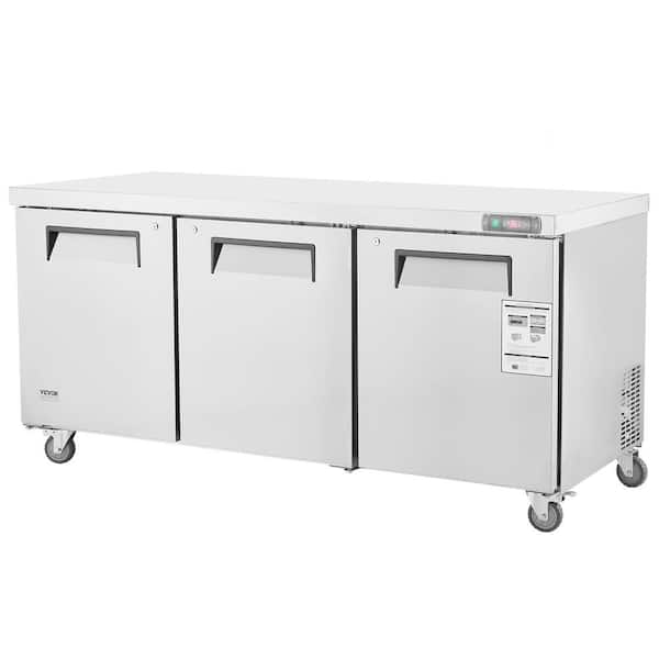 72 in. Commercial Refrigerator Sandwich and Salad Prep Table, 20 cu. ft. Stainless Steel Refrigerated Food Prep Station