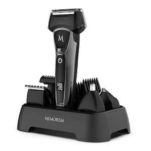 Men's Grooming Kit- Electric Razors with 4 Attachment Body Hair, Nose, Beard Trimmer, Adjustable Guard Heights, Black