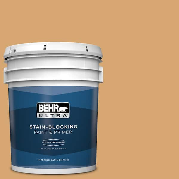 BEHR ULTRA 5 gal. #M250-4 Cake Spice Extra Durable Satin Enamel Interior Paint & Primer