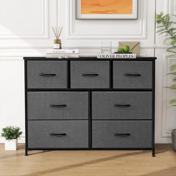WONDER COMFORT Stylish Gray 8 Drawer 11.8 in. Wide Chest of