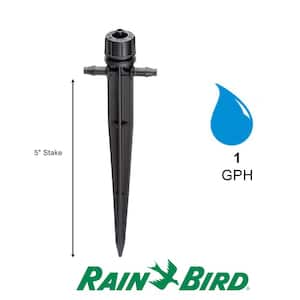 1 GPH Pressure Compensating Inline Drippers/Emitters on a Stake (4-Pack)
