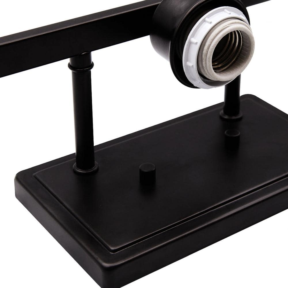 24.75" Oil-Rubbed Bronze Vanity Light with White Glass Shades