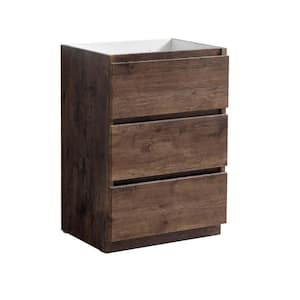 Lazzaro 24 in. Modern Bath Vanity Cabinet Only in Rosewood