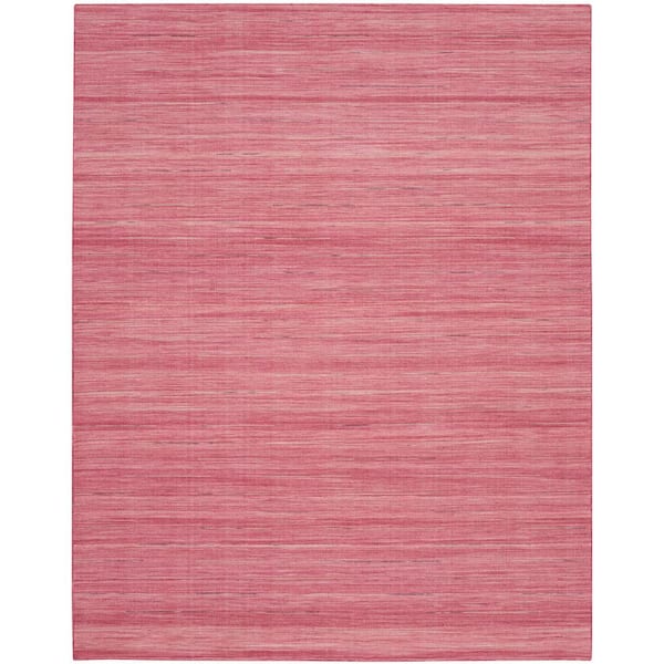 Nourison Interweave Rose 9 ft. x 12 ft. Solid Ombre Geometric Modern Area Rug