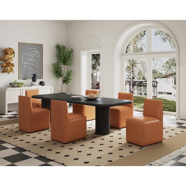 Manhattan Comfort Anna Modern Saddle Faux Leather Upholstered