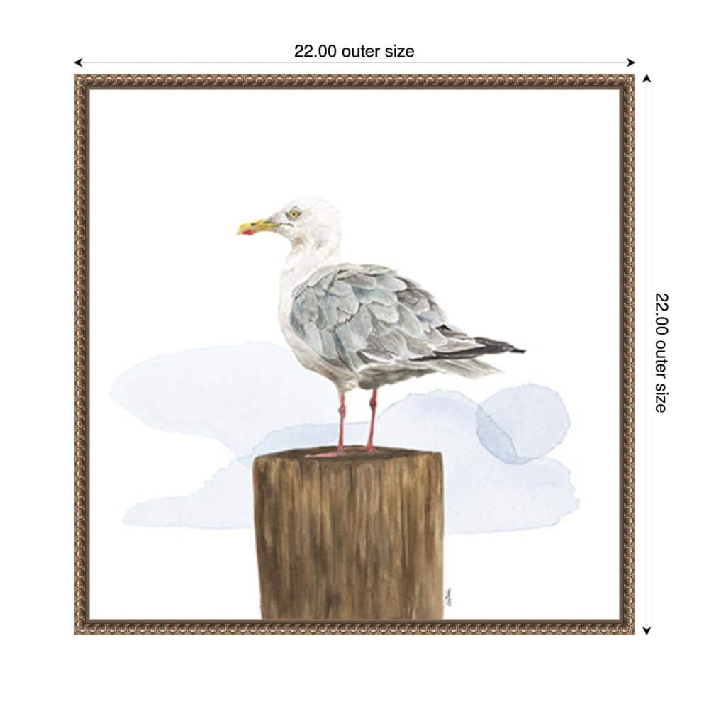 Birds of the Coast Watercolor Canvas with Bronze Frame