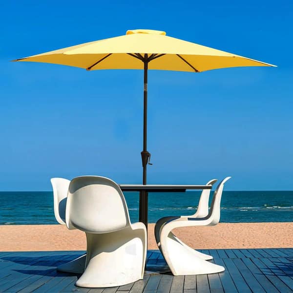 9 ft. Aluminum Patio Market Umbrella in Yellow