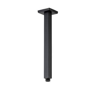 8 in. Square Ceiling Mount Shower Arm and Flange in Matte Black