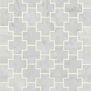 Monet Square 2 in. x 2 in. Honed White Carrara Marble Mosaic Tile (4.58 sq. ft./Case)