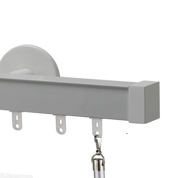 Nexgen Pro 108 in. Non-Adjustable Traverse Window Curtain Rod Set in White with Endcap