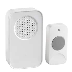 Plug-In Wireless Door Chime Kit with Remote, 150 ft. Operating Range, Push Button, 32 Chimes, White
