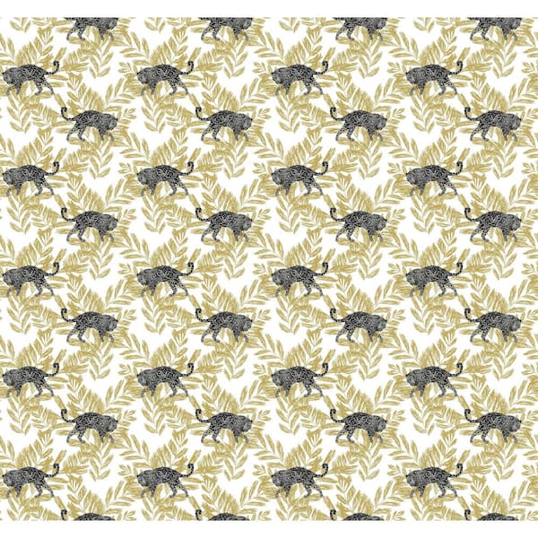 York Wallcoverings On The Prowl Gold Paper Strippable Roll (Covers 60.75 sq. ft.)