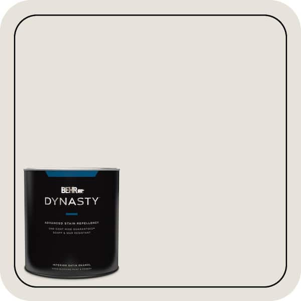 BEHR DYNASTY 1 qt. Home Decorators #HDC-NT-21 Weathered White Satin Enamel Interior Stain-Blocking Paint and Primer