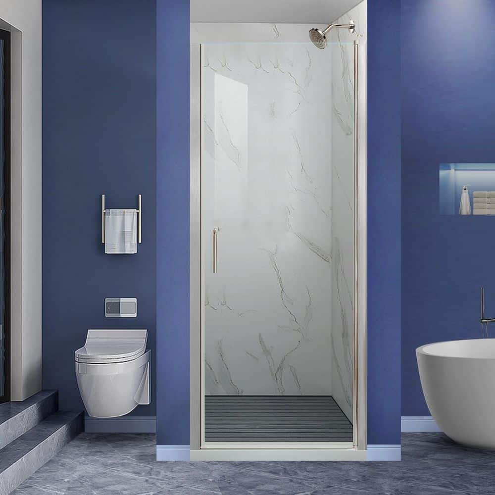 30-31.9 in. W x 72 in. H Brushed Nickel Frameless Pivot Shower Door with 1/4 in. Thick Clear Tempered Glass price history on PriceWatchPro